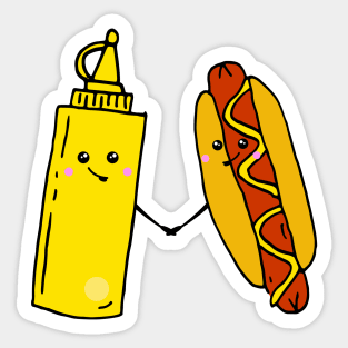 Hot Dog and Mustard Food Love Sticker